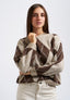 Multicolor diamond pattern sweater - BROWN