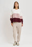 Maglia girocollo tre colori - BIANCO/ROSA