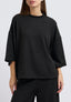 Maglia ampia a costine con lurex - NERO