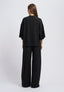Maglia ampia a costine con lurex - NERO