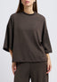 Maglia ampia a costine con lurex - NOCCIOLA