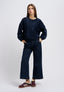 Maglia in ciniglia a costine - BLU