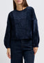 Maglia in ciniglia a costine - BLU