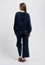 Maglia in ciniglia a costine - BLU