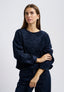 Maglia in ciniglia a costine - BLU