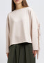 Felpa over con frange - BEIGE