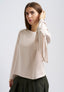 Felpa over con frange - BEIGE