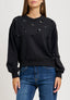 Felpa con paillettes opache - NERO