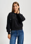 Felpa con paillettes opache - NERO