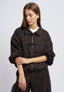 Maglia zip e alamari ciniglia - MARRONE