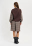 Felpa con inserti tartan e applicazione - MARRONE