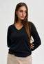 Maglia in viscosa con polso ampio - NERO