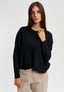 Maglia in viscosa con maniche a pipistrello - NERO