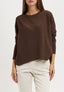 Maglia in viscosa con maniche a pipistrello - MARRONE