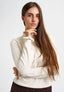Maglia lupetto con rouches - AVORIO