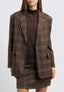 Mock neck top with ruffles - BROWN