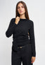 Maglia con pinces spalla e fusciacca  - NERO
