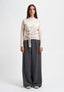 Maglia con pinces spalla e fusciacca  - BEIGE