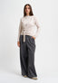 Maglia con pinces spalla e fusciacca  - BEIGE
