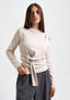 Maglia con pinces spalla e fusciacca  - BEIGE