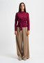 Maglia con pinces spalla e fusciacca  - BORDEAUX