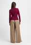 Maglia con pinces spalla e fusciacca  - BORDEAUX