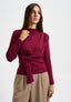 Maglia con pinces spalla e fusciacca  - BORDEAUX