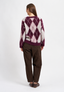 Maglia over a rombi garzata - BORDEAUX