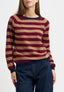 Maglia a righe con bordi a contrasto - BLU
