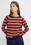 Maglia a righe con bordi a contrasto - BLU
