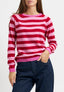 Maglia a righe con bordi a contrasto - FUXIA
