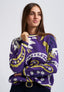 Maglia jacquard tropical - VIOLA