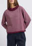 Maglia a righe in misto cachemire - BORDEAUX