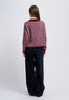 Maglia a righe in misto cachemire - BORDEAUX