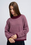 Maglia a righe in misto cachemire - BORDEAUX