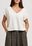 Maglia smanicata in misto cachemire - AVORIO