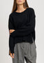 Maglia con spacchi in misto cachemire - NERO
