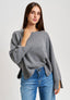Maglia con spacchi in misto cachemire - GRIGIO MEDIO