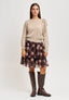 Maglia in mohair con paillettes e fiocco - BEIGE