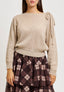 Maglia in mohair con paillettes e fiocco - BEIGE