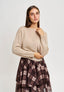 Maglia in mohair con paillettes e fiocco - BEIGE