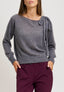 Maglia in mohair con paillettes e fiocco - GRIGIO MEDIO