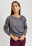 Maglia in mohair con paillettes e fiocco - GRIGIO MEDIO