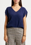 Maglia smanicata in misto alpaca - BLU