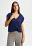 Maglia smanicata in misto alpaca - BLU