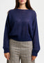 Maglia pipistrello in misto alpaca - BLU