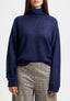 Maglia collo alto in misto alpaca - BLU