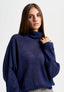 Maglia collo alto in misto alpaca - BLU