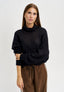 Maglia collo alto in misto alpaca - NERO