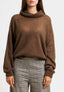 Maglia collo alto in misto alpaca - NOCCIOLA